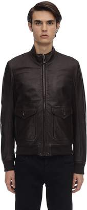 belstaff leather bomber jacket
