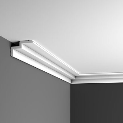 Orac Decor 3-7/8 in x 2-3/8 in x 78-3/4 in Primed White Plain Polyurethane Crown Moulding