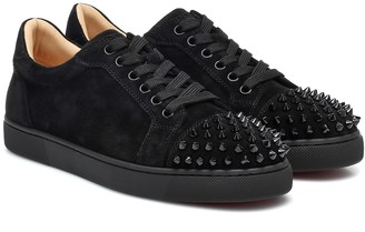 Christian Louboutin Vieira Spike Suede Low-Top Sneakers