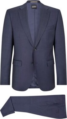 HUGO BOSS Extra-slim-fit virgin-wool suit with micro pattern - ShopStyle