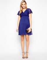Thumbnail for your product : Thomas Laboratories Kate Maternity Dress With Embellished Shoulders