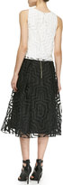 Thumbnail for your product : Milly Sleeveless Fil Coupe Cropped Top & Illusion Midi Skirt