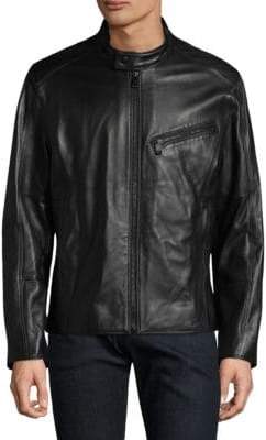 Andrew Marc Gibson Leather Motorcycle Jacket