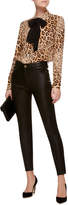 Thumbnail for your product : Frame Denim Pussy Bow Leopard Print Silk Chiffon Blouse
