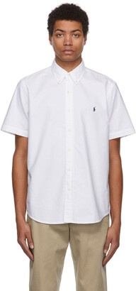 Polo Ralph Lauren White Oxford Short Sleeve Shirt - ShopStyle