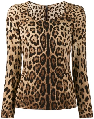 Dolce & Gabbana leopard-print long-sleeve T-shirt