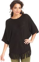 Thumbnail for your product : NY Collection Dolman-Sleeve Fringe Sweater