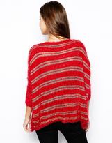 Thumbnail for your product : Lovestruck Selena Fluffy Sweater with Metallic Stripes