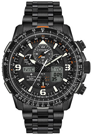 Citizen Promaster Skyhawk A-T Mens Chronograph Black Stainless Steel Bracelet Watch Jy8075-51e