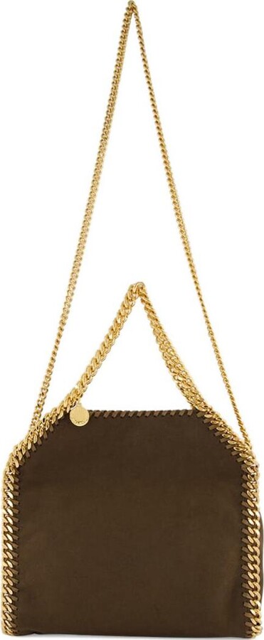 Stella McCartney Falabella Mini Top-Handle Bag In Brown Suede