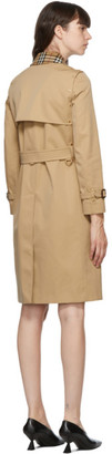 Burberry Beige Check Herne Trench Coat