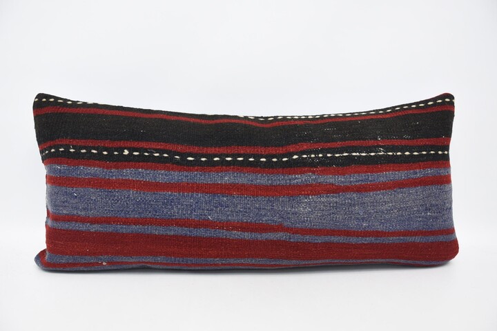 Throw Pillow Covers, Kilim Cover, Red Cushion Case, Striped Outdoor Decor Knot 217