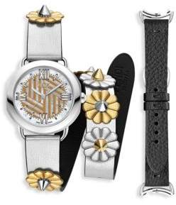 Fendi Selleria Leather Strap Watch Set