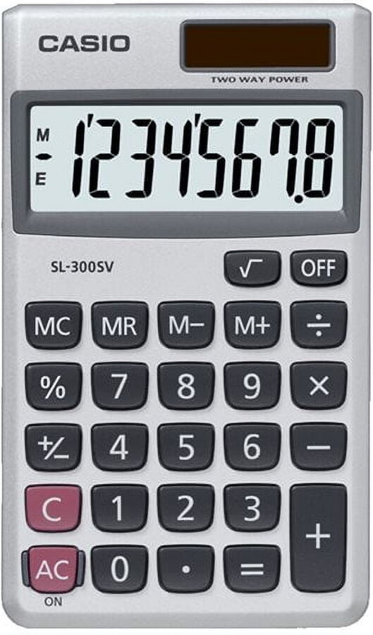 Casio Wallet Solar Calculator with 8-Digit Display