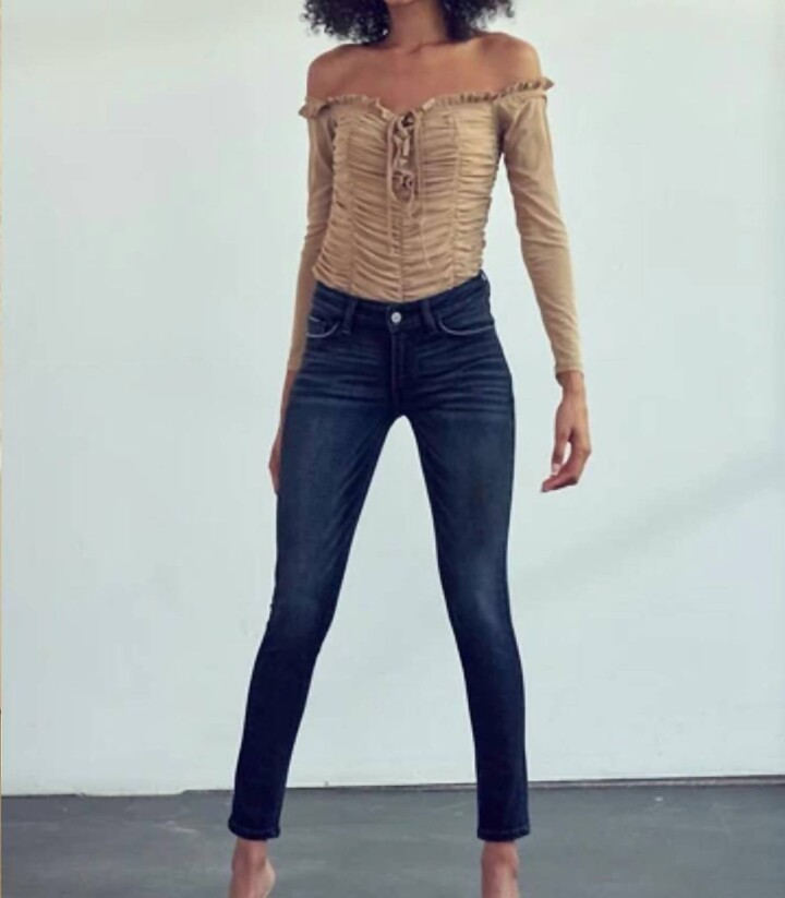 Kancan Serenity Premier Mid Rise Super Skinny Jeans In Blue