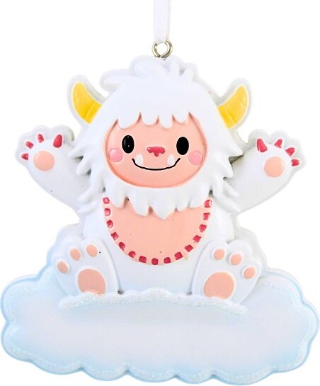 Polarx3.25InBabyAbominableSnowmanPinkChristmasTreeOrnament,ChristmasDecorBaby'sFirstChristmas(1PC)