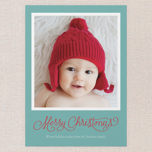 Christmas Cards: Minted Wishes, Green, 5x7 Flat, Luxe Double-Thick Cardstock, Square, Basil