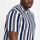 Thumbnail for your product : River Island Big and Tall blue stripe slim fit T-shirt