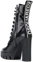 Thumbnail for your product : DSQUARED2 logo strap rubber lug sole boots