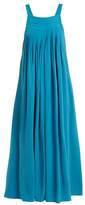Thumbnail for your product : Tibi Areille Pleated Silk Crepe Dress - Womens - Blue