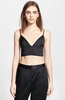 Thumbnail for your product : Alexander Wang T by Stretch Satin Triangle Bralette