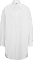 Longline blouse in cotton poplin 