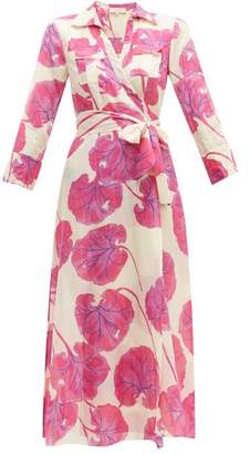 Diane von Furstenberg Floral-print Cotton-blend Voile Wrap Dress - Womens - Pink Multi