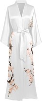 Thumbnail for your product : BABEYOND Kimono Dressing Gown Floral Printed Kimono Robe Long Satin Kimono Dress Cover Up for Women Wedding Pyjamas Party 135cm/53inches (Black)