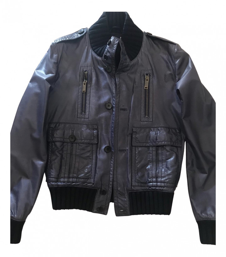 gucci blue leather jacket