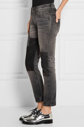 Facetasm Patchwork Low-rise Straight-leg Jeans - Dark gray