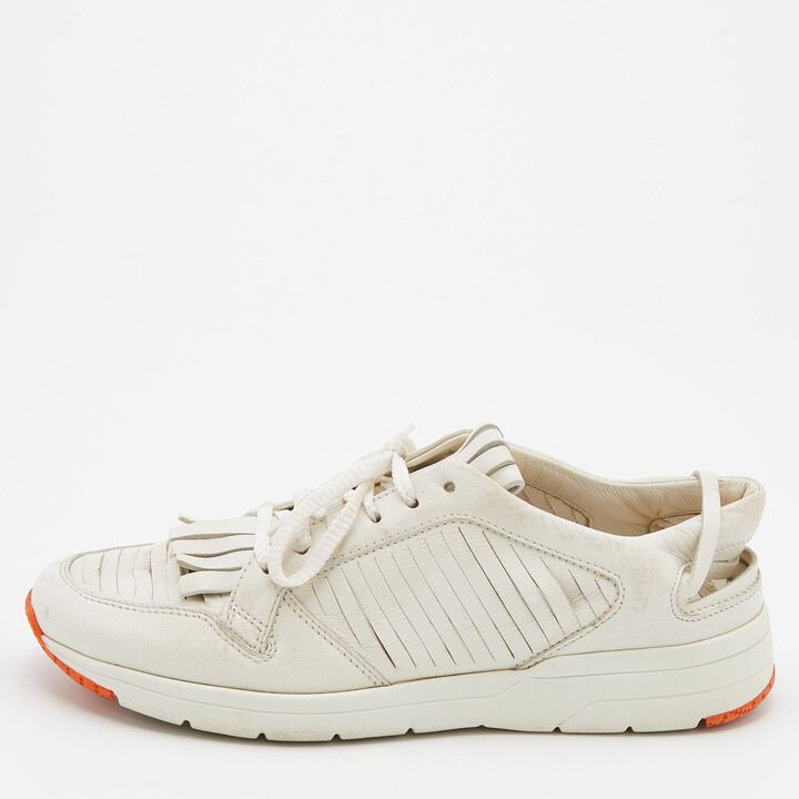 Gucci White Leather Tassel Low Top Sneakers Size 36.5