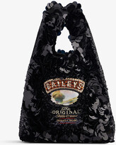 Thumbnail for your product : Anya Hindmarch Womens Black Baileys Sequinned Recycled Viscose-silk Blend Tote bag