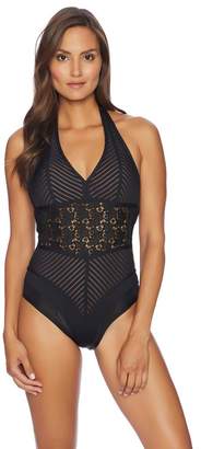 Luxe by Lisa Vogel Stripe Out Maillot