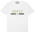 washed tshirt with gucci logo