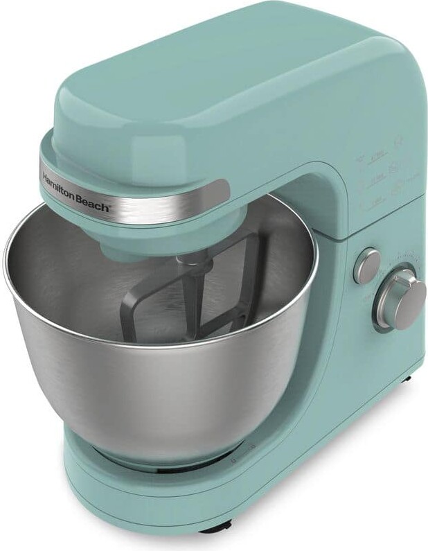 Hamilton Beach 4 Quart 7-Speed Aqua Stand Mixer with Tilt Head