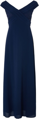 Under Armour Bethany Bardot Maxi Dress with Lace Inserts Blue