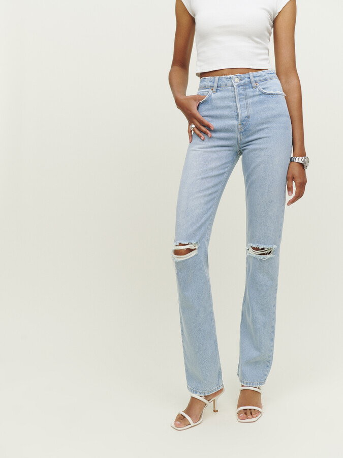 Reformation Cynthia High Rise Straight Long Jeans - ShopStyle