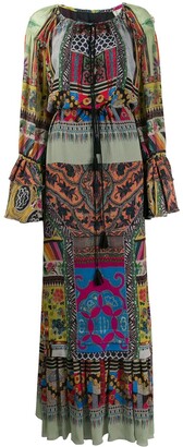 Etro Pleated Patterned Maxi Dress