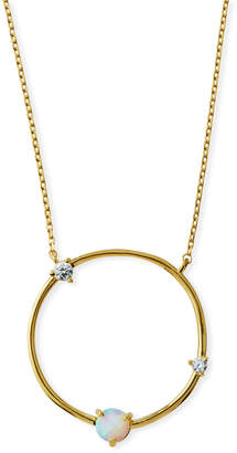 Tai Large Opal Circle Pendant Necklace