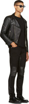 Thumbnail for your product : Versace Black Leather-Trimmed Jeans