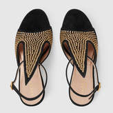 Thumbnail for your product : Gucci Suede sandal with crystals