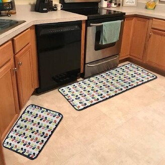 Dia Noche MFBM-JuliaGrifolBlueFlowers2 Bath and Kitchen Floor Mats Large 36 x 24 in 