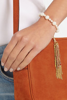 Thumbnail for your product : Carolina Bucci Earth 18-karat gold, silk and pearl bracelet