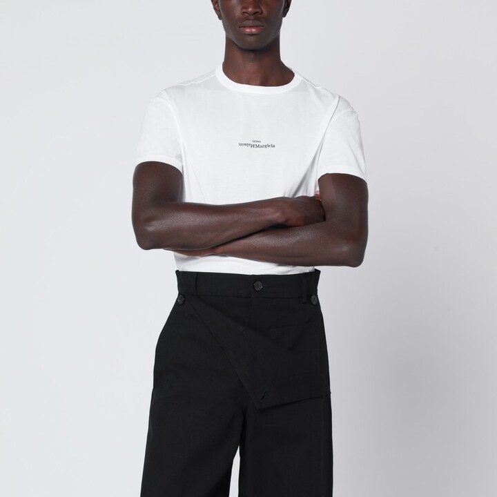 Maison Margiela White T-shirt with distorted logo