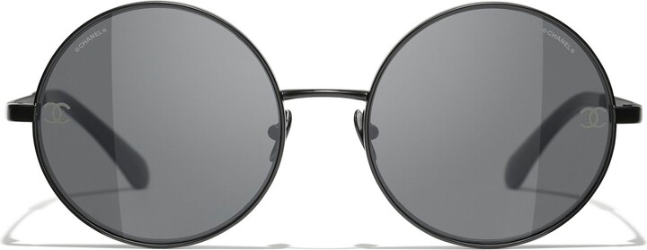 Chanel Round Sunglasses CH4268 Matte Black/Grey - ShopStyle
