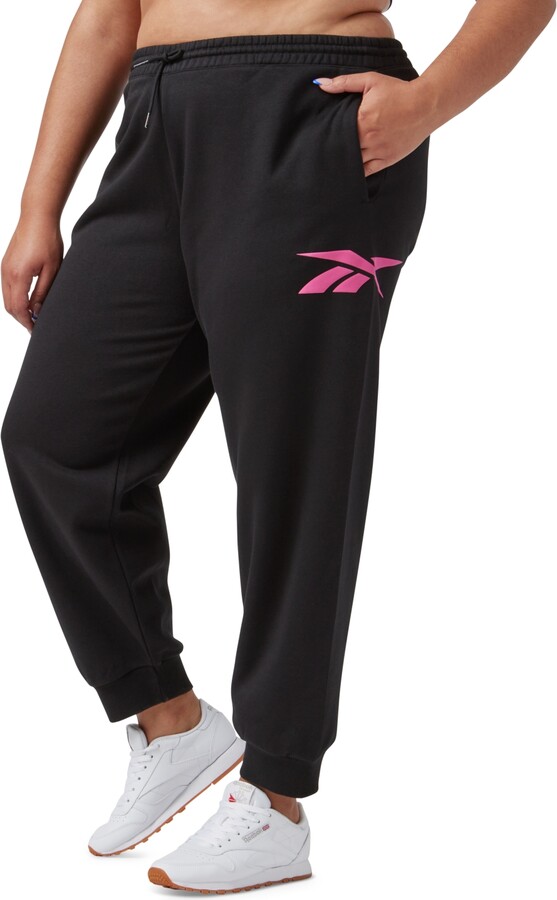 Reebok Classics Plus Size Reverse-Fleece Wide-Leg Pants - ShopStyle