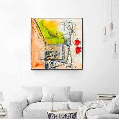 Orren Ellis Cartoon #3 by Sylvie Cloutier - Floater Frame Print on Canvas