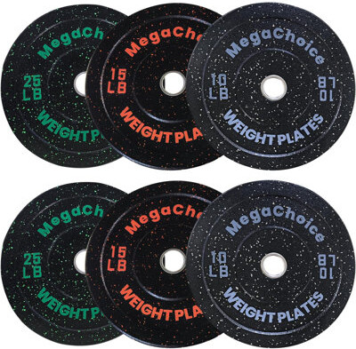 Yiimo 100 lb Rubber Olympic Weight Plates Set – 2-Inch Bumper Plates for Barbell, Strength Training, Home Gym