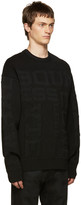 Thumbnail for your product : Juun.J Black Embossed Lettering Sweater