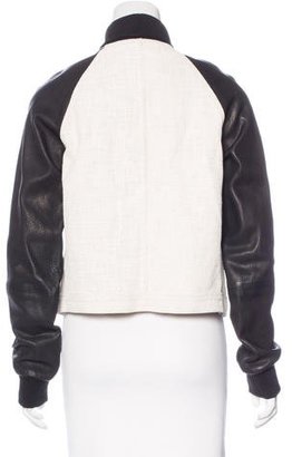 A.L.C. Leather-Accented Bomber Jacket